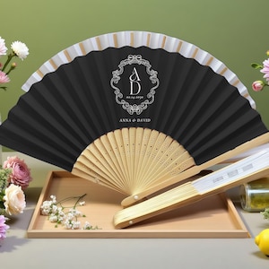 Wedding Fans – Personalized Folding Fans – Custom Color Options / Monogram Designs – Perfect Favors for Guests & Parties