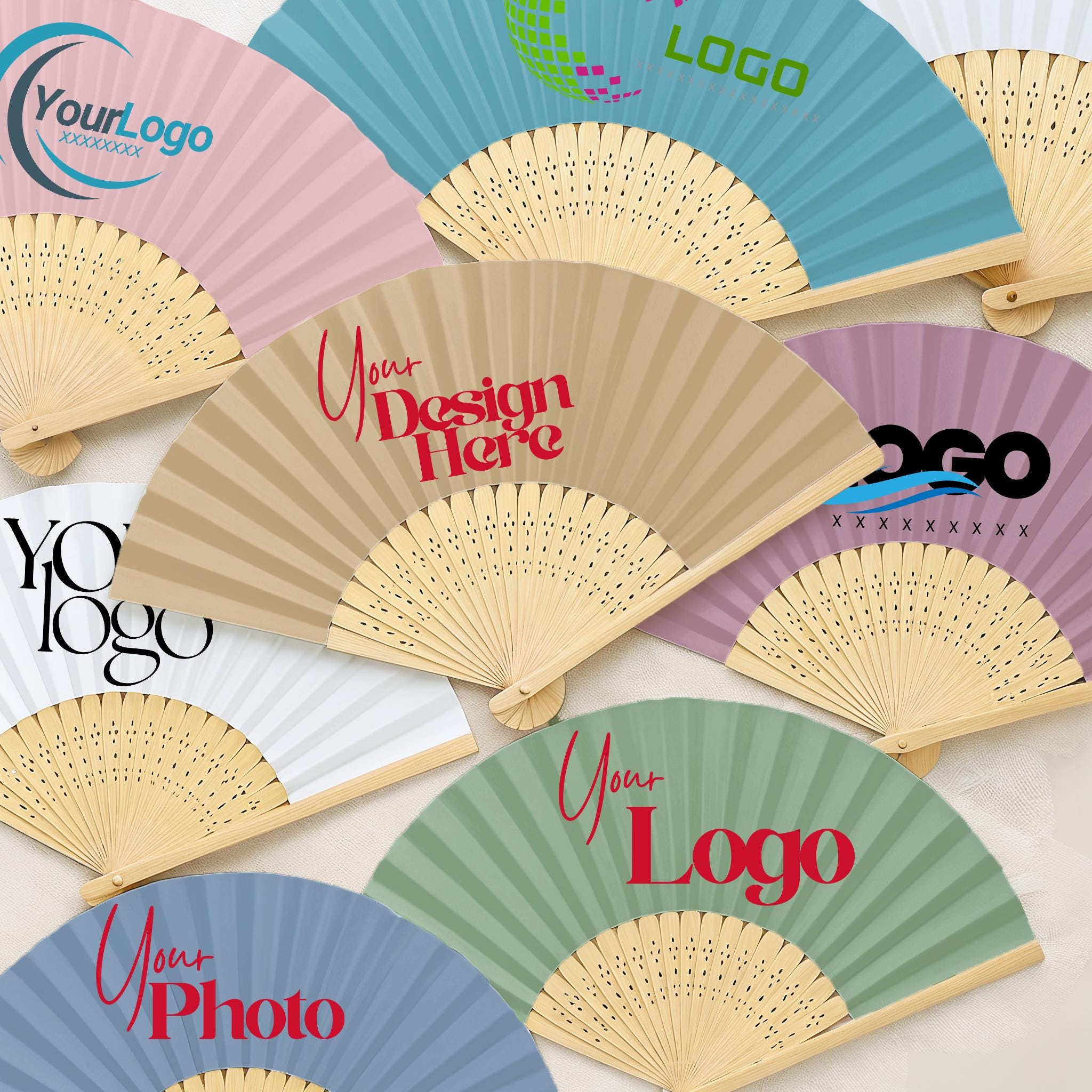 Personalized Folding Fans – Print Logo, Photo, or Text – Custom Hand ...