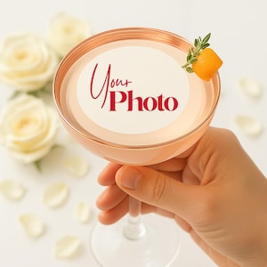 Edible Drink Toppers with Personalized Logo or Photo | Cocktail, Coffee & Dessert Toppers | Wedding, Birthday/Party Favors