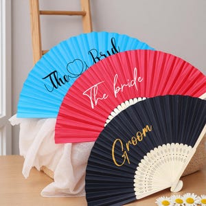 Personalized Fans/Wedding Folding Fans/Custom Bridesmaid Favor/Fans for Guest/, Quinceañera, Baby Shower, Birthday, Memorial Gift