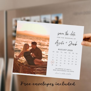 Custom Photo Save The Date Magnet – Personalized Wedding Invitation with Free Envelope, Perfect for Announcing Your Big Day