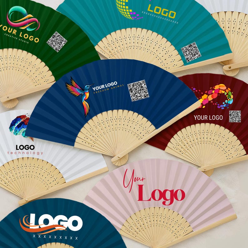 Custom Folding Hand Fan Logo–personalized Paper Fan With Logo,text ...