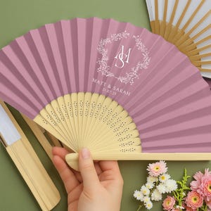 Custom Paper Wedding Fans – Choose Design/Color – Personalized Bridesmaid, Groomsman & Guest Favors for Weddings/Parties