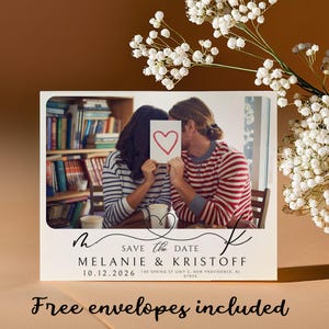Custom Save The Date Magnet with Photo – Personalized Wedding Invitations, Free Envelope Included for Easy and Stylish Mailing