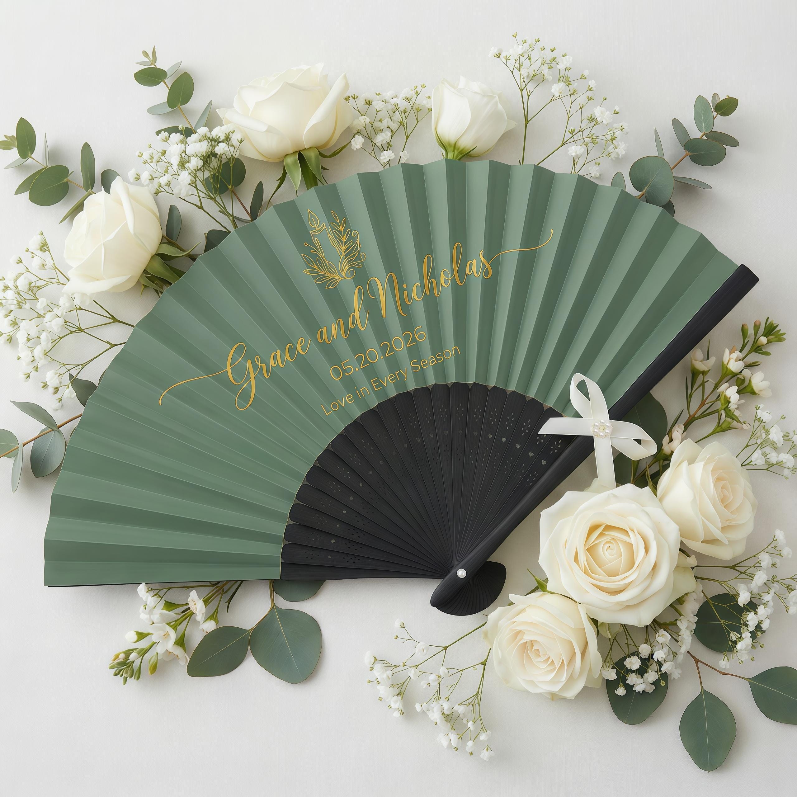 Wedding Fans Plastic With Handle – 