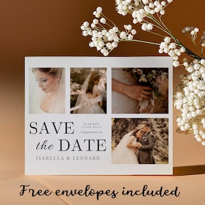 Custom Photo Save The Date Magnet – Personalized Wedding Invitation with Free Envelope, Perfect for Announcing Your Big Day