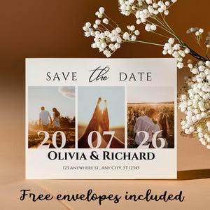 Personalized-Save The Date Cards – Custom Photo Wedding Invitations with Free Envelope, Ideal for Announcing Your Special Wedding Day