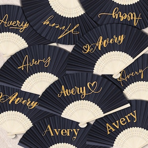 Personalized Fans/Custom Bridesmaid Favor/Wedding Folding Fans/Fans for Guest/, Quinceañera, Baby Shower, Birthday, Memorial Gift