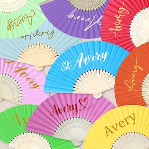 Personalized Fans/Custom Bridesmaid Favor/Wedding Folding Fans/Fans for Guest/, Quinceañera, Baby Shower, Birthday, Memorial Gift
