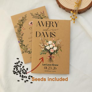 Customized Seed Packets Wedding Favors – Personalized Wildflower Packets – Eco-Friendly Guest Gift for Bridal Shower or Spring Wedding（HK)
