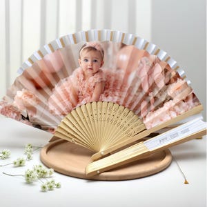 Custom Photo Folding Hand Fan/Birthday Party Favor/Personalized Fan with Child’s Portrait/Custom Fan Printing/Baptism or Birthday Gift