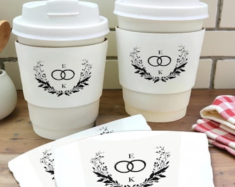 Tazas de café personalizadas con tapa y funda, vasos de papel personalizados para fiestas, bodas, cumpleaños, baby showers y eventos corporativos.