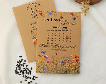Wedding Seed Favors with Wildflower Seeds | Personalized Seed Packets for Guests | Bridal Shower Favor | Eco Friendly Wedding Gift