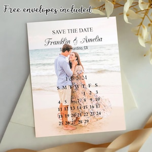 Magnet Wedding Save the Date Calendar Personalized Save Our Date Photo +Free Envelope Photo Wedding Invitation Custom Wedding Gift