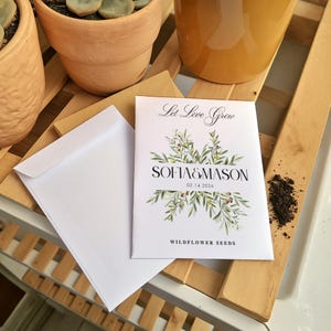 Wildflower Seed Wedding Favors in Bulk | Custom Seed Packets with Seeds | Bridal Shower Guest Favor | Rustic Personalized Gift Idea