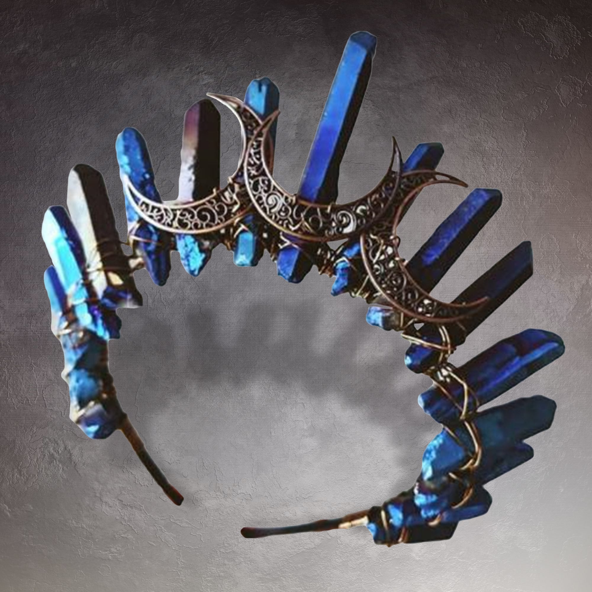 Raw Crystal Quartz Crown Headband - Electroplating Colorful  display picture 1
