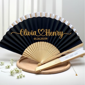 Personalized Fans/Custom Bridesmaid Favor/Wedding Folding Fans/Fans for Guest/, Quinceañera, Baby Shower, Birthday, Memorial Gift