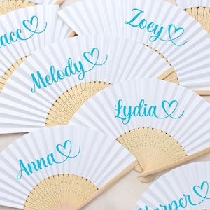 Personalized Wedding Fan/Bachelorette Party Fans/Custom Bridesmaid Favor/Custom Fan/Quinceanera Party/Birthday, Wedding, Business Party