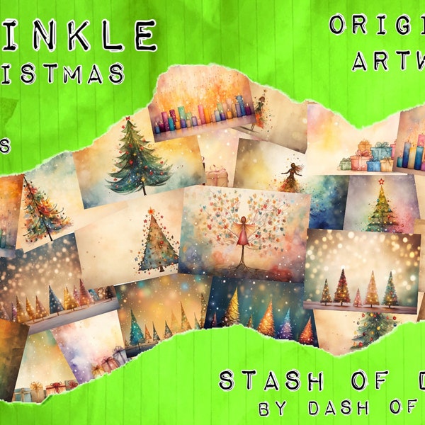 Twinkle Christmas, warm colours, opulent, naive, Nostalgic, Rich, Traditional, Journal Printables, Digitals, Instant Download