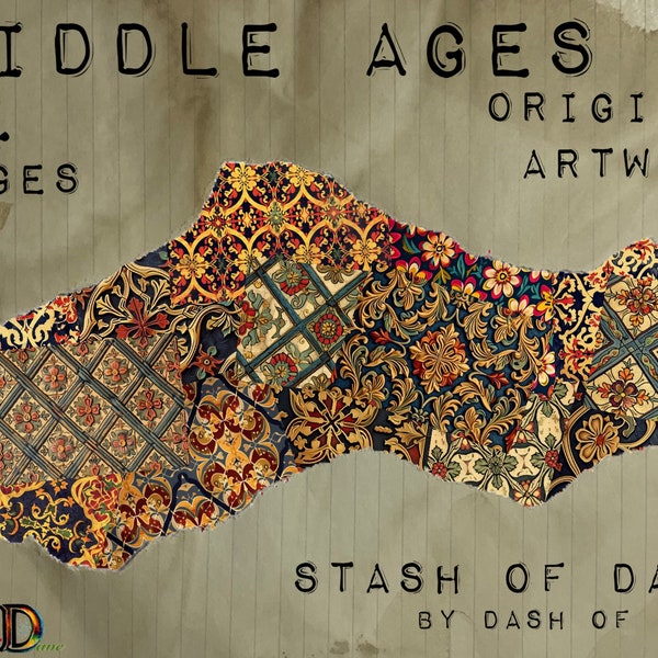 Middle Ages Digitals, layered digital pages, Junk Journal Printable Pages, Digital Junk Journal, Instant Download