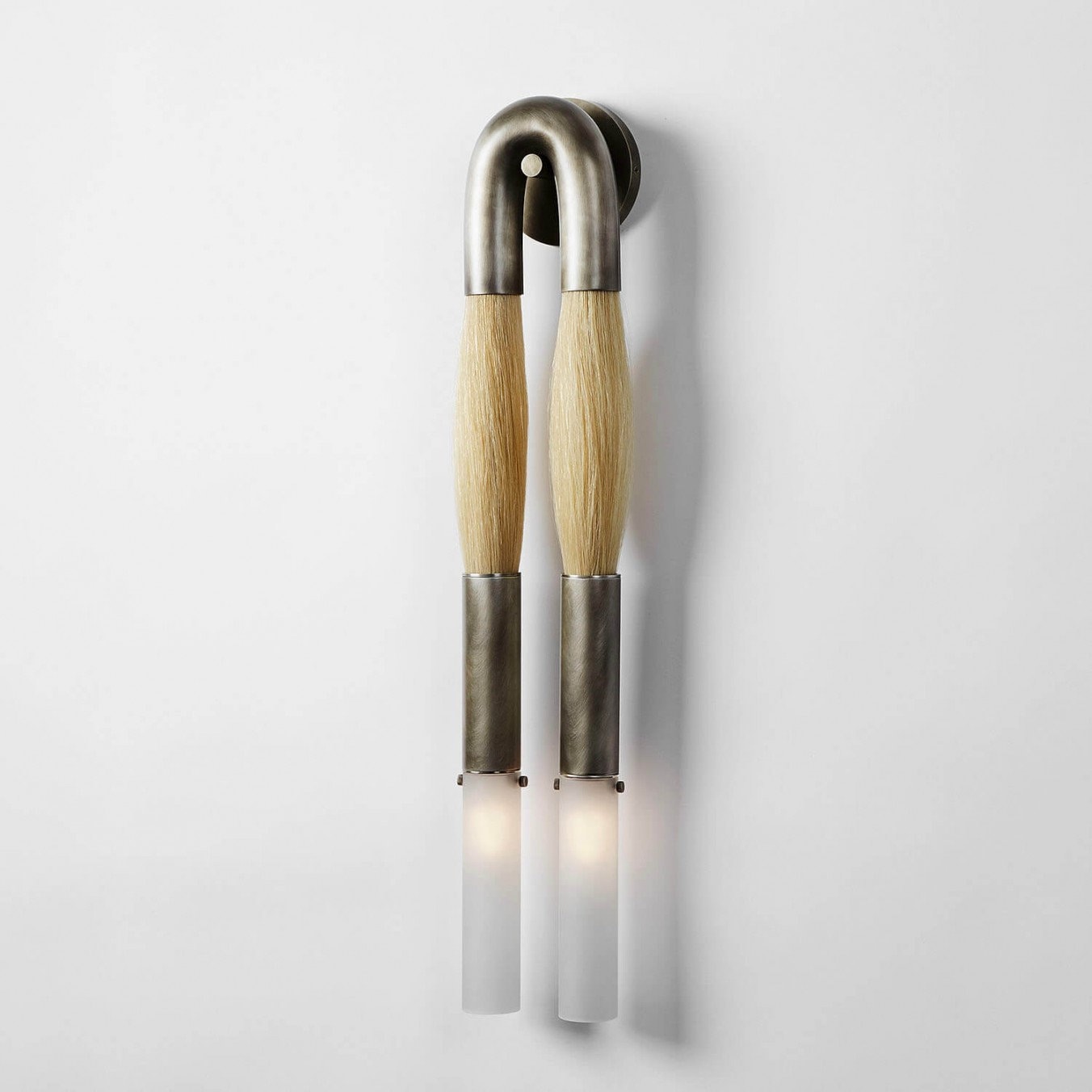 Real Horse Hair Wall Sconce Brush Nickle Sconce Italian Etsy