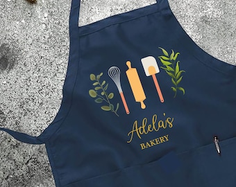 Customized Apron, Baking Apron, Baker Gift, Personalized Gift, Cute Apron For Women Men, Cute Cotton Apron, Printed Apron, Cookie Baker Gift