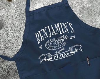 Printed Kitchen Apron for Women & Men, Famous Pizzas Custom Apron, Apron For Women Men, Printed Apron, Father's Gift, Apron With Pockets