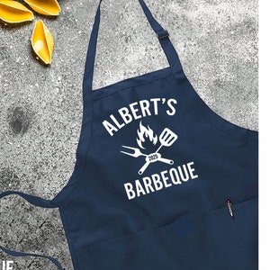 Personalized Barbeque Apron, BBQ Dad apron, BBQ Gift for Men, Personalized BBQ apron, Father&#39;s day gift, Fathers day gifts, Grill Apron