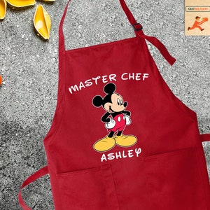 Personalized Mickey Mouse Apron, Disney Baking Apron , Disney Cooking Apron, Disney Lover Gift, Disney Mickey Mouse Apron, Mickey Chef Apron