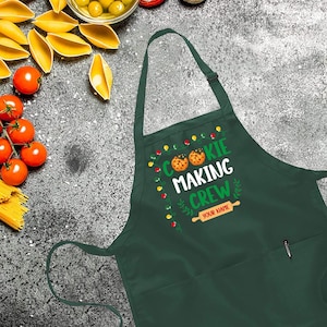 Personalized Cookie Making Crew Apron, Christmas Lights Apron, Christmas Apron, Cookie Apron, Christmas Gift, Christmas cookie apron