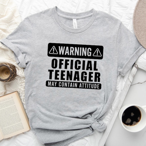 Warning Official Teenager May Contain Attitude Shirt, 13th Birthday Shirt, New Teenager Shirt, Boys/Girls 13th Birthday Shirt, Birthday gift