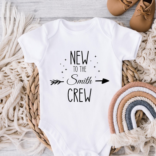 New To The Crew Custom Baby Bodysuit, Personalized New To The Crew Onesie®, New To The Crew Toddler Shirt, Baby Shower Gift, New To The Crew