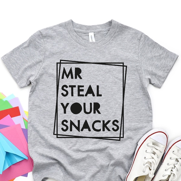 Mr Steal Your Snacks Shirt, Funny Hipster Toddler Shirt, Toddler Clothing, Funny Toddler Shirts, Funny Newborn Snacks, Cute hipster Kids Tee