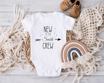 New To The Crew Custom Baby Bodysuit, Personalized New To The Crew Onesie®, New To The Crew Toddler Shirt, Baby Shower Gift, New To The Crew