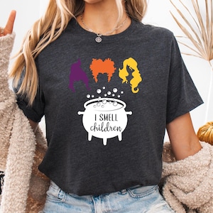 I Smell Children Halloween Shirts, Witch Shirt, Hocus Pocus Shirt, Sanderson Sister Shirt, Basic Witch Shirt, Funny Halloween Shirts