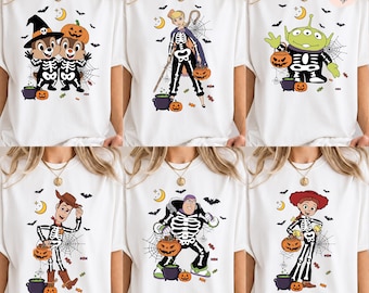 Halloween Family Matching Toy Story  characters Shirt, Party Trick or Treat, Toy Story Disney Group Shirt, Skeleton Buzz Woody, Mr Potato