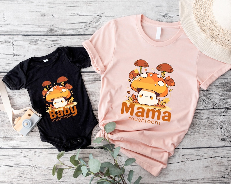 Mushroom Family Shirt, Mama Mushroom Shirt, Personalized Family Matching Shirt, Baby Mushroom Shirt, Daddy Mushroom Shirt,Nature shirt image 5