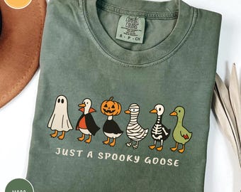Comfort Colors® Halloween Goose shirt, just a Spooky Goose t-shirt, Funny Halloween shirt, Spooky Season shirt, Spooky Goose Shirt,