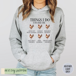 Chicken Sweatshirt, Things I Do In My Spare Time Chicken Sweatshirt, Chicken Hoodie, Farm Animal Hoodie, Funny Farm Girl Chicken Sweatshirt