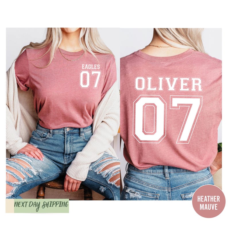 Customized Sports Shirt, Personalized Custom Tee, Name and Number, Customize Shirt, Sports Team Shirt, Dad Gift, Gift Idea, Your Own Writing image 3