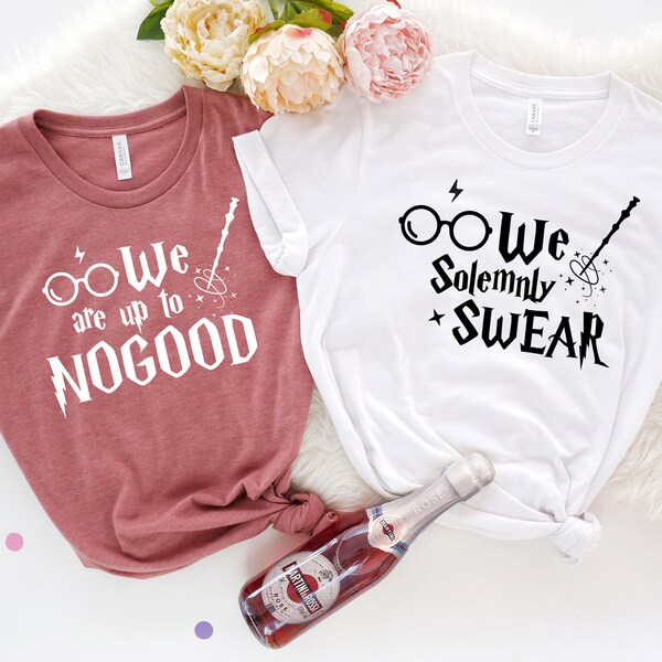 We Solemnly Swear That We Are Up To No Good Shirt,Couples T-shirt,Personalized Wizard Shirt, Matching Shirt, Wizard Tee, Couple Matching Tee