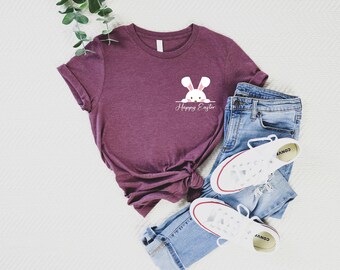 Happy Easter Pocket Bunny Tshirt, Women Easter Shirt, Cute Pocket Size Easter Long Sleeve,Easter Bunny Tee, Easter Bunny Shirt, Happy Easter
