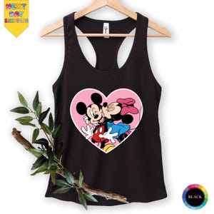 Disney Mickey Minnie Kiss Racerback, Mickey And  Tank Top, Disney Family Tank Top, Disneyland Tank Top,Disneyworld Womens Racerbacks