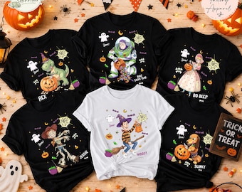 Halloween Family Matching Toy Story  characters Shirt, Party Trick or Treat, Toy Story Disney Group Shirt, Skeleton Buzz Woody, Mr Potato