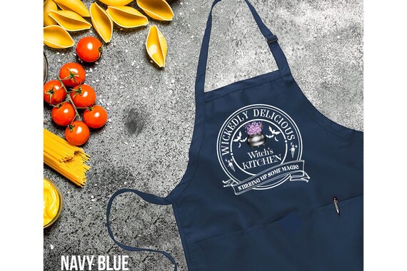 Kitchen Witch Apron,Womens Cooking Apron,Kitchen Witch Gift,Funny Halloween Apron With Pockets,Chef Gift,Halloween Kitchen,Halloween Gifts