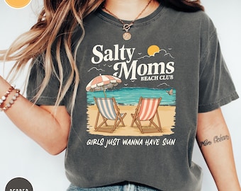 Comfort Colors® Salty Moms Beach Club Shirt, The Beach Club Shirt, Aesthetic Beach Shirt, Mother’s Day Shirt Gift, Summer Vibes Tee