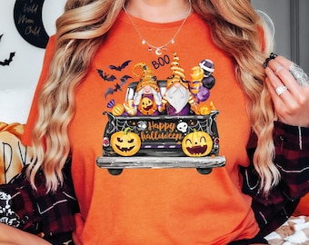 Halloween Gnomes With Truck Shirt, Cute Gnomes Shirt, Halloween Truck Shirt, Happy Halloween Shirt, Trick or Treat Shirt, Halloween Gift