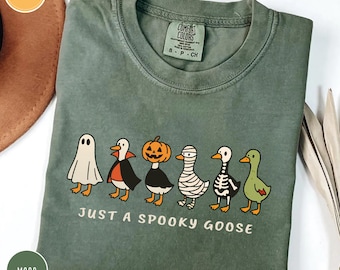 Comfort Colors® Halloween Goose shirt, just a Spooky Goose t-shirt, Funny Halloween shirt, Spooky Season shirt, Spooky Goose Shirt,