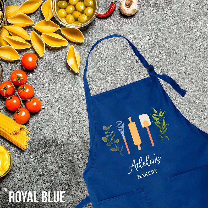 Customized Apron, Baking Apron, Baker Gift, Personalized Gift, Cute Apron For Women Men, Cute Cotton Apron, Printed Apron, Cookie Baker Gift image 2