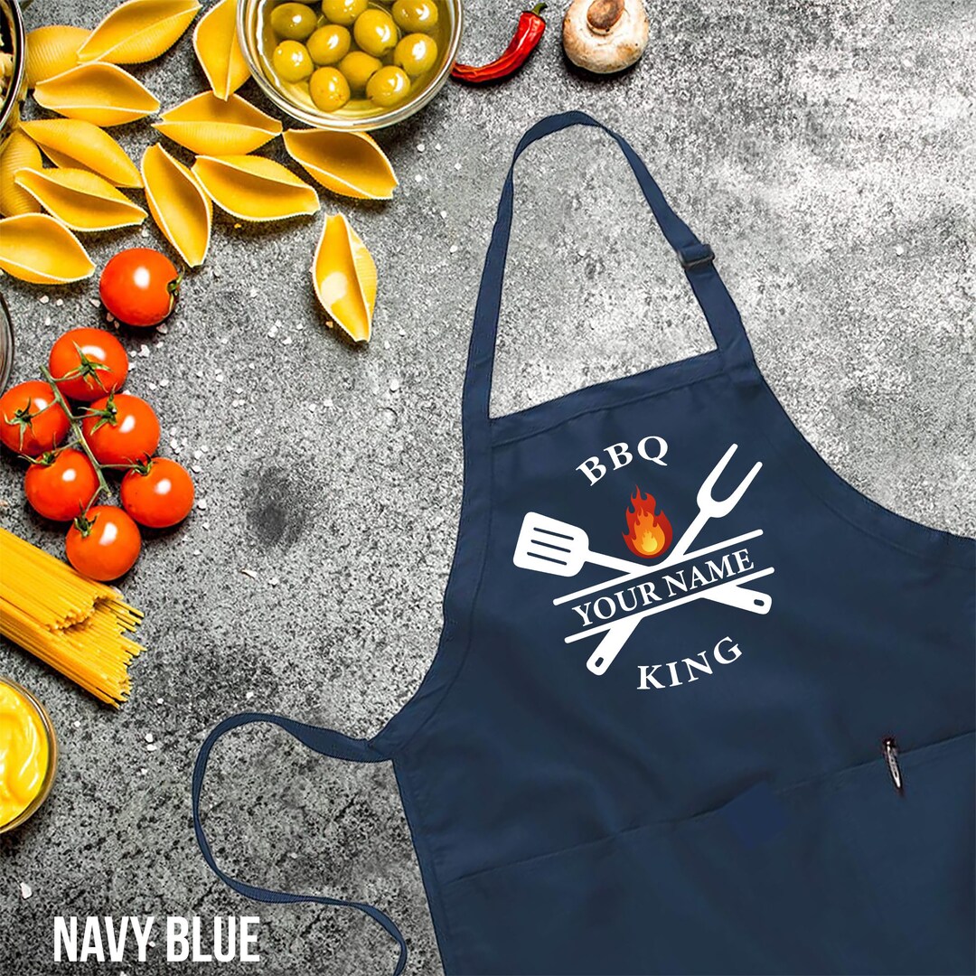 Personalized Embroidered King of the Grill Apron With Pockets & Bottle